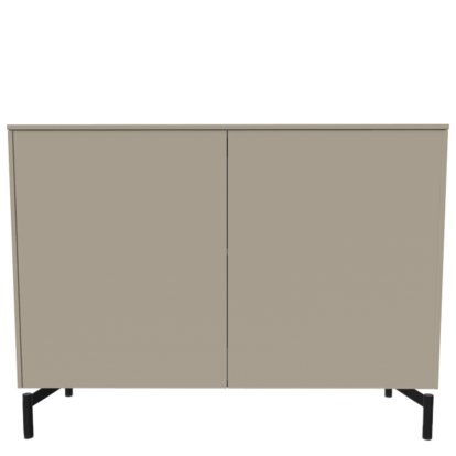Aventa Sideboard with Doors, 120 cm, 3 Height grids, Melamine stone grey, Metal feed