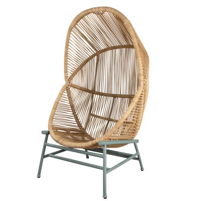 Hive Armchair , Weave small - Natural, Dusty green