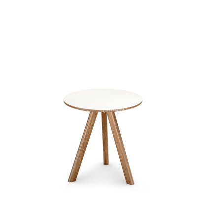 Copenhague Round Table CPH20, Ø 50 x H 49, Lacquered oak, Linoleum off-white
