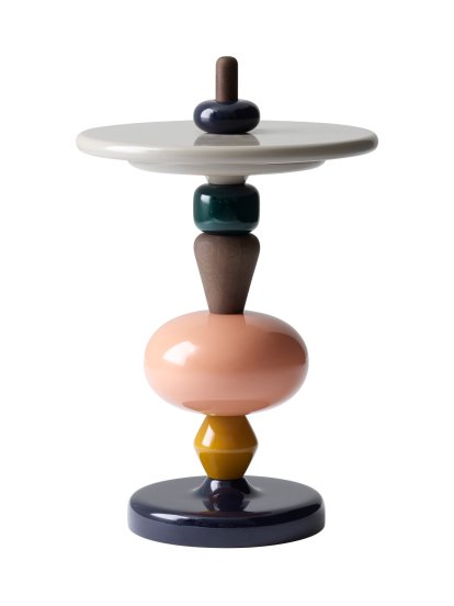 Shuffle Side Table, Spectrum (MDF, PU lacquered / solid oak)