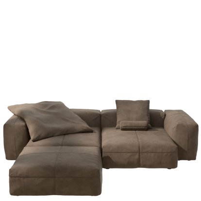 Vetsak Sofa Set 3, Leather - Cacao, With cushions