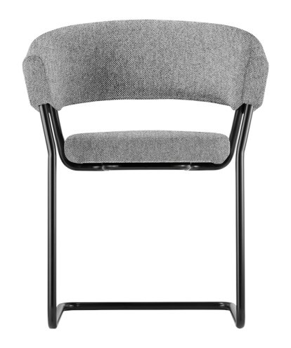 D9 Armchair, Stoff Hallingdal 166 - grey, Powdercoated black, Felt glides