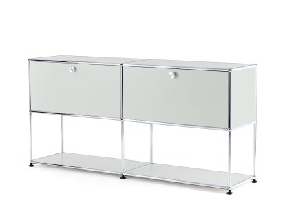 USM Haller Sideboard L with 2 Drop-down Doors, Lower Tier Structure, Light grey RAL 7035