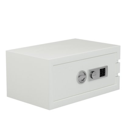 Balzsafe Connect Safe for USM Haller Shelves, 75 cm x 35 cm x 50 cm, Pure white RAL 9010, Electronic combination lock with master key