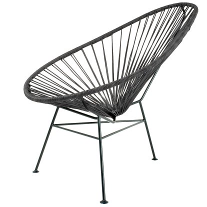 Acapulco Chair Leather, Leather negro