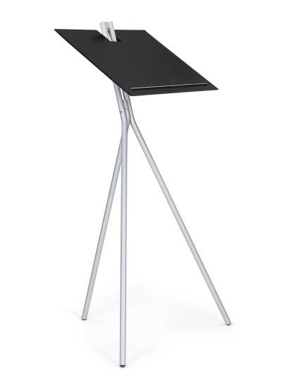 Notos Standing desk, Black stained ash / white aluminium RAL 9005