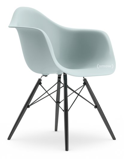 Eames Plastic Armchair RE DAW, Ice grey, Without upholstery, Without upholstery, Standard version - 43 cm, Black maple