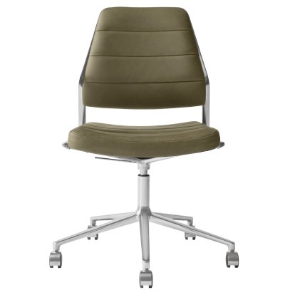 Swivel 454+ swivel chair, Wheeled based, Bosco green leather