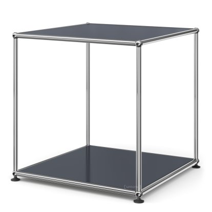 USM Haller Side Table 50 High, Both panels metal, Anthracite RAL 7016