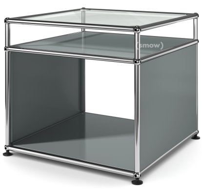 USM Haller Side Table with Extension, Mid grey RAL 7005