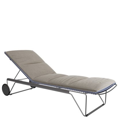 Click sun lounger, Pigeon blue, With cushion - ash