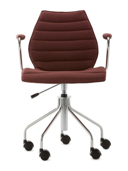 Maui Soft Noma Swivel Chair, Brick red, Chrome