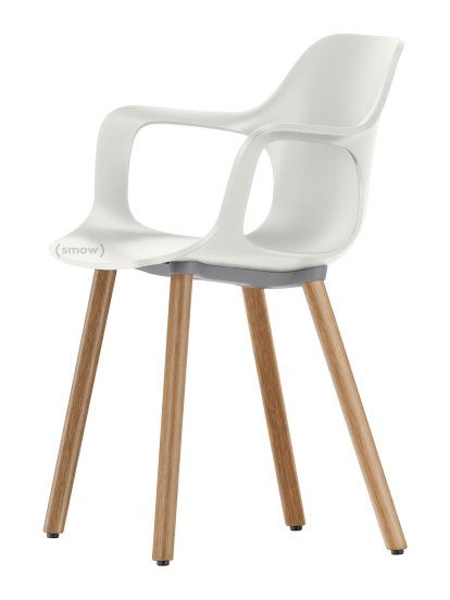 HAL Armchair Wood, Cotton white, solid oak, light natural with protective varnish