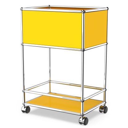 USM Haller Bar Sideboard Type 2, Golden yellow RAL 1004, Soft castors for hard floor surfaces