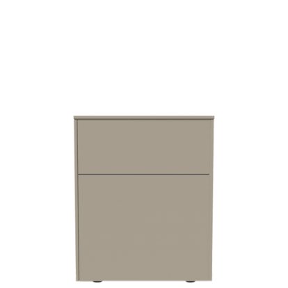 Aventa Sideboard with Door and Drawer, 60 cm, 3 Height grids, Melamine stone grey, Plastic glide