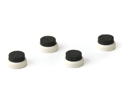 Glides (1 Set) for Vitra Chairs, For DAW/DSW/DKW, Felt pads for hard floor surfaces, white