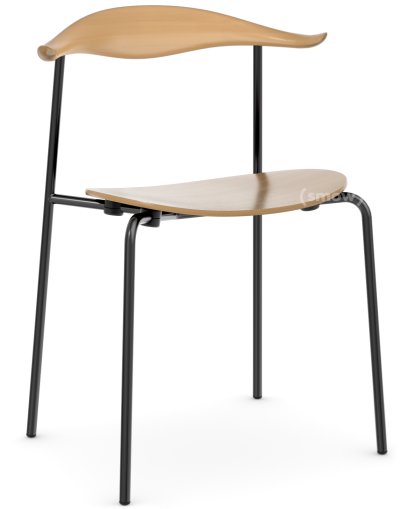 CH88T Chair, Black powder coating, Lacquered beech