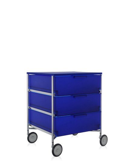Mobil Container, 3 Drawers - No Compartments, Opal, Cobalt blue
