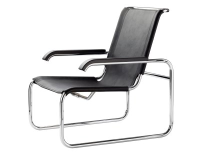 S 35 L Cantilever Chair, Butt leather black, Without footstool