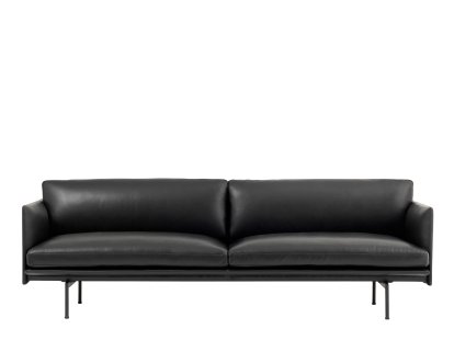 Outline Sofa, 3 Seater, Leather black