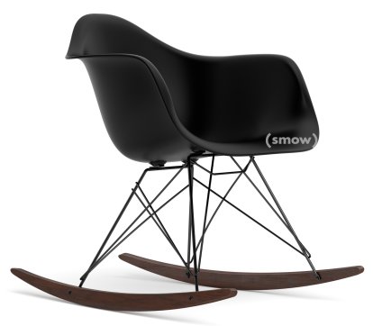 Eames Plastic Armchair RE RAR, Deep black, Coated basic dark, Dark maple