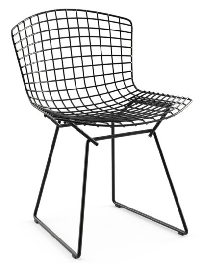 Bertoia Chair, Black, Without cushion