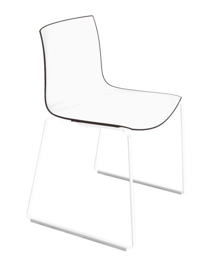 Catifa 46 Sledge, White, Bicoloured, Back anthracite, seat white, Without armrests