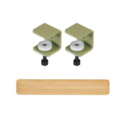 Tiptoe Wall Shelf, Solid Oak, Wall shelf 120 cm, Khaki green
