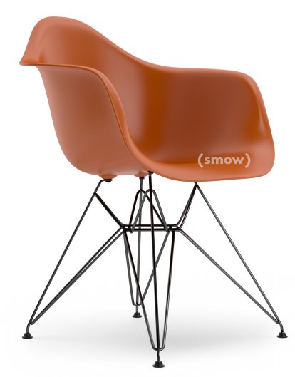 Eames Plastic Armchair RE DAR, Rusty orange, Without upholstery, Without upholstery, Standard version - 43 cm, Coated basic dark