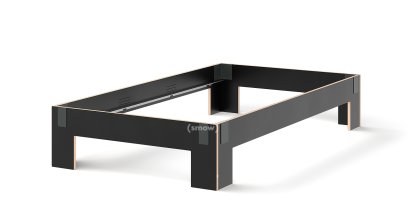 Tagedieb Bed, 120 x 220 cm, Without headboard, FU (plywood, birch) black, Anthracite, Without slatted base