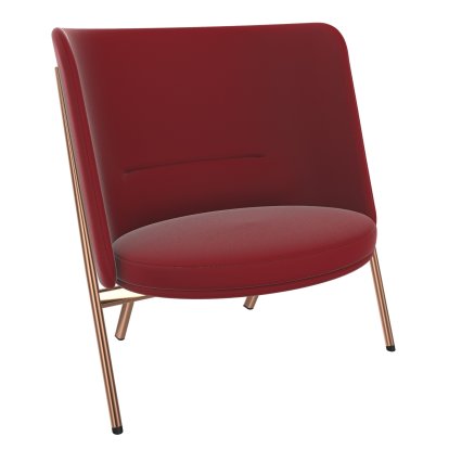 D70 Lounge Chair, Fabric cavalry cloth - red, Copper