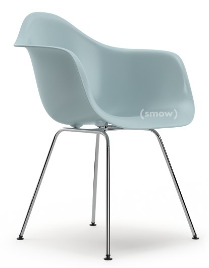 Eames Plastic Armchair RE DAX, Ice grey, Without upholstery, Without upholstery, Standard version - 43 cm, Chrome-plated