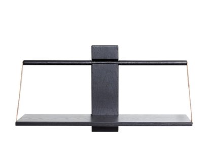 Shelf Wood Wall, L (60 x 25 x 32 cm), Black