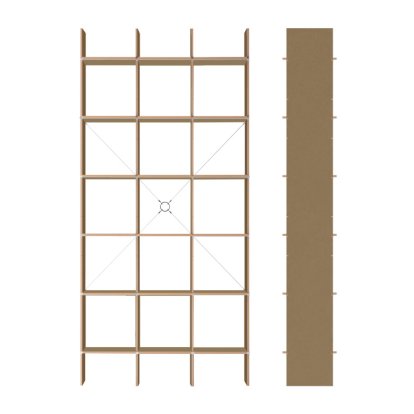 FNP 4 Shelv, MDF brown waxed