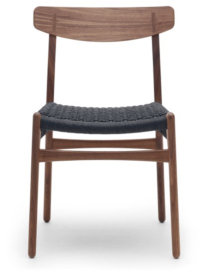 CH23 Dining Chair, Oiled walnut, Black mesh