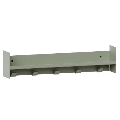 Pli Wall Shelf Slim, 60 cm, Eucalyptus grey, With hooks