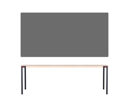 Seiltänzer Table, 75 x 220 x 90 cm, Laminate silk-matt dark grey, Red