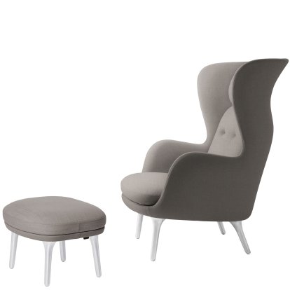 Ro Lounge Chair, Christianshavn 1120 - Light Beige, With footstool
