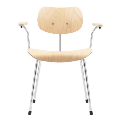 SE 68 Chair, Non-stackable, Without upholstery, Chrome-plated, With armrests, Beech, natural