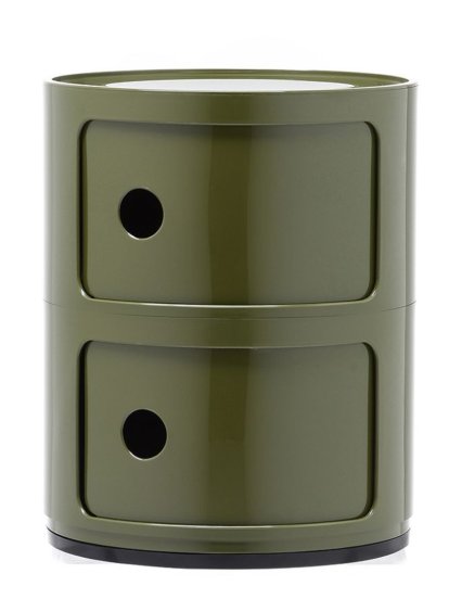 Componibili Container Round - 2 Compartments, Green