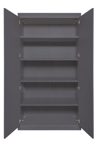 Flai Wardrobe, Large (216 x 118 x 61 cm), Melamine anthracite with birch edge, Configuration 2