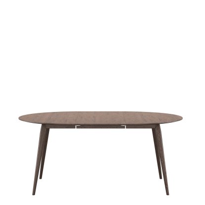 PLAYdinner Round Table, Smoked oak, L 120-170 cm, Smoked oak