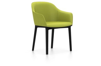 Softshell Chair with four-legged base, Basic dark, Plano, Avocado, Glides for carpets