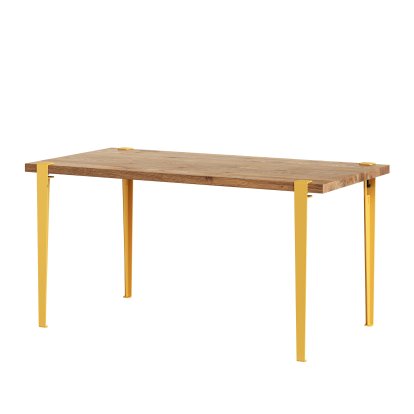 Balthazar Dining Table, Reclaimed oak, Brioche yellow
