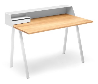 PS04 / PS05 Secretary, W 120 x D 75 cm (PS05), Pure white (RAL 9010), Pure white RAL 9010, With power box