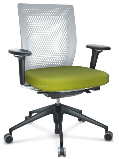 ID Air, Soft grey, Plano fabric-68 avocado, Basic dark, 5 star foot , basic dark plastic, With 3D-armrests, Hard castors for carpets