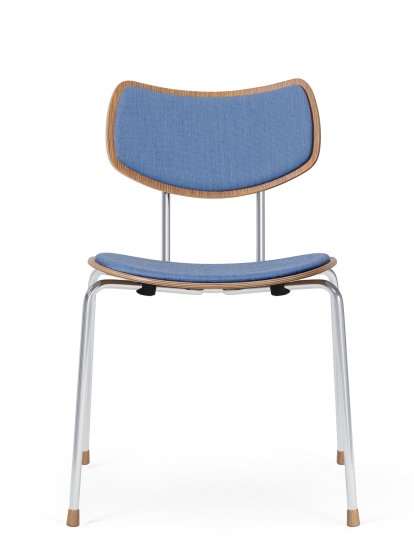 VLA26 Vega Chair, Lacquered oak, Mood - blue, Chrome
