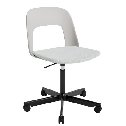 Layout 143 Swivel Chair With Padded Seat, Sky grey / Mode 001, Black powder coated aluminium