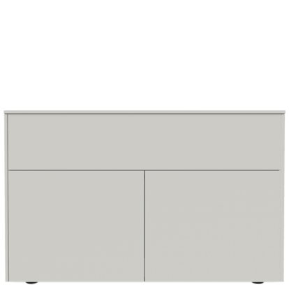 Aventa Sideboard with Door and Drawer, 120 cm, 3 Height grids, Melamine white, Plastic glide