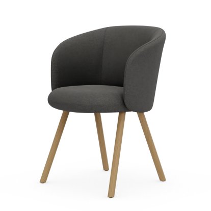 Mikado Armchair, Natural oak, Dumet, Fabric Dumet sierra grey melange, Glides for carpets